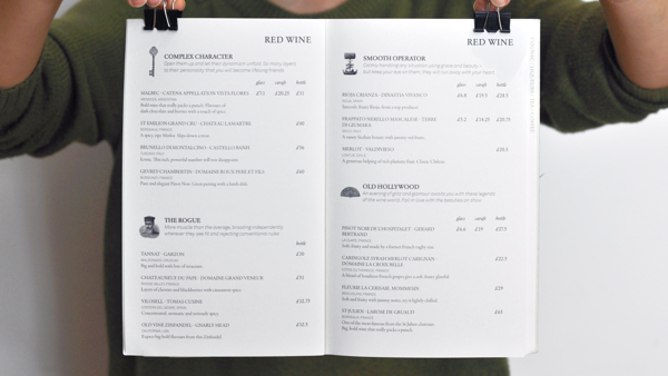 What is great wine list design?